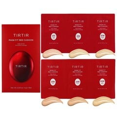 TIRTIR Mask Fit Red Cushion 6 Shade Trial Kit (21C, 21N, 21W, 23N, 24N, 24W) - näidiskomplekt, mis sisaldab 6 tooni hind ja info | Jumestuskreemid, puudrid | kaup24.ee