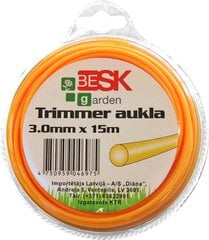 Trimmeri nöör 3.0mm*15m ümmargune hind ja info | Aiatööriistade lisatarvikud | kaup24.ee