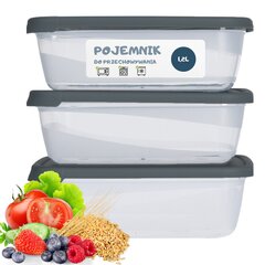 Toiduainete säilitamise konteineri komplekt xl 1200ml цена и информация | Посуда для хранения еды | kaup24.ee