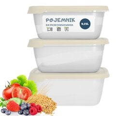 250ml toidu säilitusmahutite komplekt цена и информация | Посуда для хранения еды | kaup24.ee