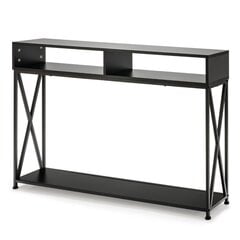 Costway must konsoollaud avatud riiuli ja terasraamiga 120 x 23 x 79 cm hind ja info | Konsoollauad | kaup24.ee