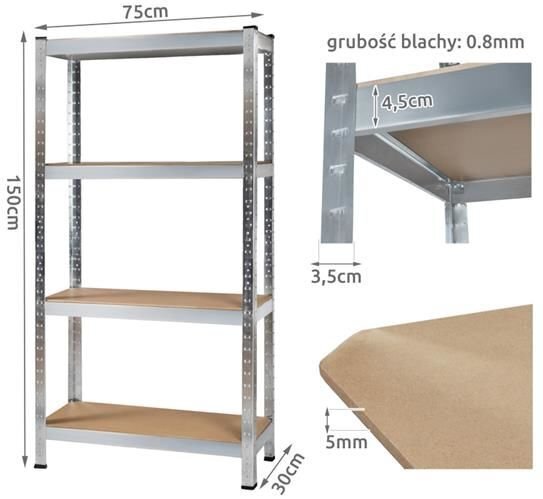 Hoiuriiul, Malatec M-2720, 150x75x30 цена и информация | Riiulid tööriistadele | kaup24.ee