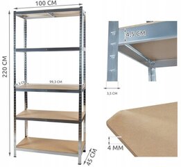 Lao riiul, Malatec M-23766 220x100x45 cm hind ja info | Riiulid tööriistadele | kaup24.ee