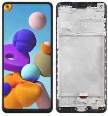 LCD + puuteekraan Samsung SM-A217 Galaxy A21s A217 Incell Frame Must hind ja info | Telefoniosad ja parandamise tööriistad | kaup24.ee