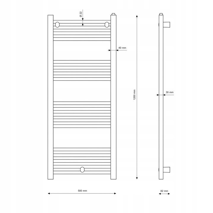 Granitan vannitoa radiaator 50x120cm Puerto цена и информация | Vannitoa radiaatorid ja käterätikuivatid | kaup24.ee