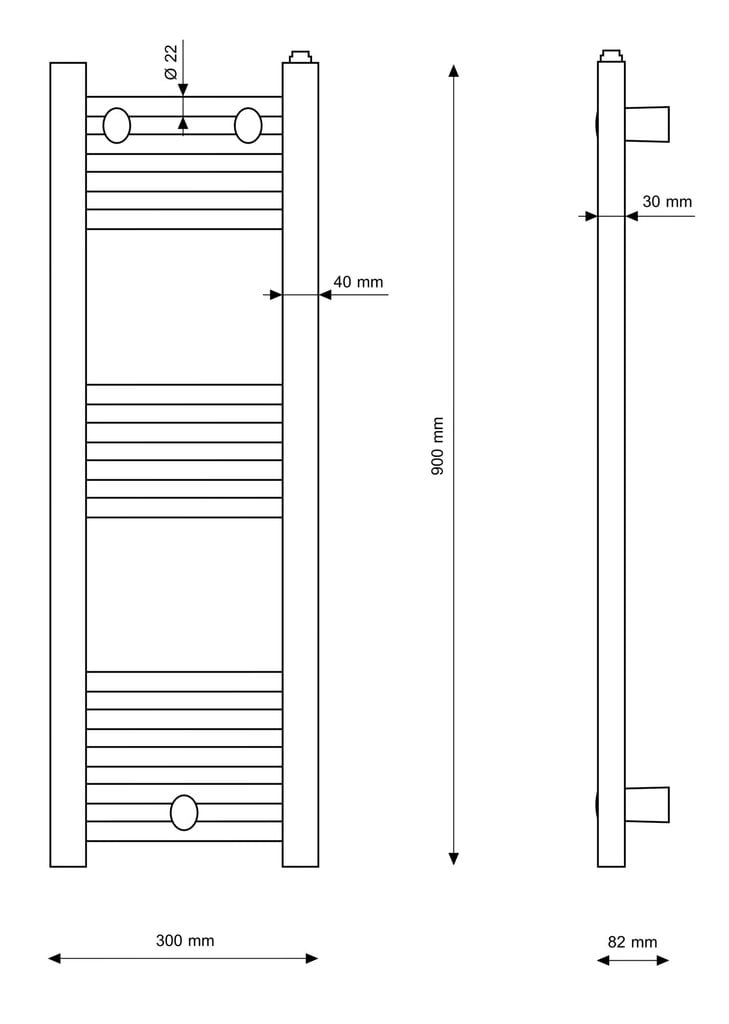 Granitan vannitoa radiaator 30x90cm Puerto цена и информация | Vannitoa radiaatorid ja käterätikuivatid | kaup24.ee