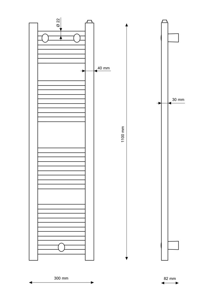 Granitan vannitoa radiaator 30x110cm Puerto цена и информация | Vannitoa radiaatorid ja käterätikuivatid | kaup24.ee