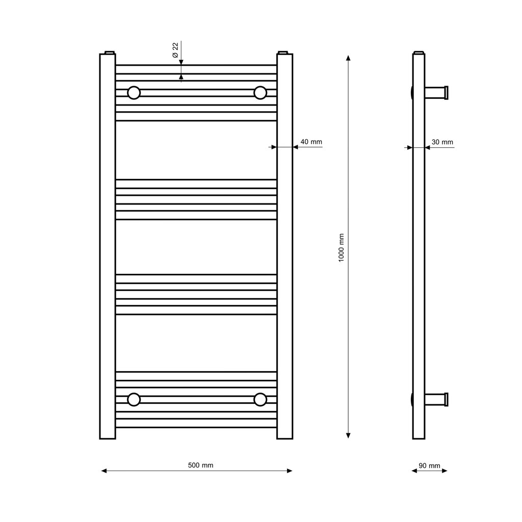 Granitan vannitoa radiaator 50x100cm Breno цена и информация | Vannitoa radiaatorid ja käterätikuivatid | kaup24.ee