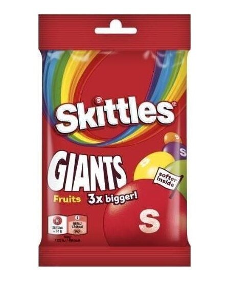 Närimiskommid Skittles Giants, 116 g x 6 tk цена и информация | Maiustused | kaup24.ee