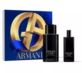 Набор Giorgio Armani Code для мужчин: туалетная вода EDT, 75 мл + туалетная вода EDT, 15 мл цена и информация | Мужские духи | kaup24.ee