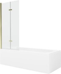 Vann Mexen Vega viimistluse ja klaasseinaga, 180x80 cm + 80 cm (II), White+Gold/Transparent hind ja info | Vannid | kaup24.ee