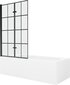 Vann Mexen Vega viimistluse ja klaasseinaga, 170x70 cm + 100 cm (II), White+Black grid цена и информация | Vannid | kaup24.ee