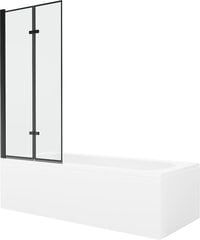 Vann Mexen Vega viimistluse ja klaasseinaga, 170x70 cm + 80 cm (II), White+Black frame hind ja info | Vannid | kaup24.ee