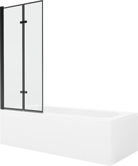 Vonia Mexen Vega su apdaila ir stiklo sienele, 160x70 cm + 80 cm (II), White+Black frame цена и информация | Ванны | kaup24.ee