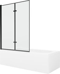 Vonia Mexen Vega su apdaila ir stiklo sienele, 150x70 cm + 120 cm (II), White+Black frame цена и информация | Ванны | kaup24.ee