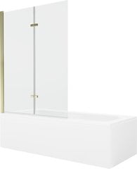 Vonia Mexen Vega su apdaila ir stiklo sienele, 150x70 cm + 120 cm (II), White+Gold/Transparent цена и информация | Ванны | kaup24.ee