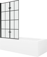 Vann Mexen Vega viimistluse ja klaasseinaga, 160x70 cm + 100 cm (II), White+Black grid hind ja info | Vannid | kaup24.ee