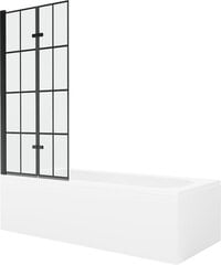 Vonia Mexen Vega su apdaila ir stiklo sienele, 160x70 cm + 80 cm (II), White+Black grid цена и информация | Ванны | kaup24.ee