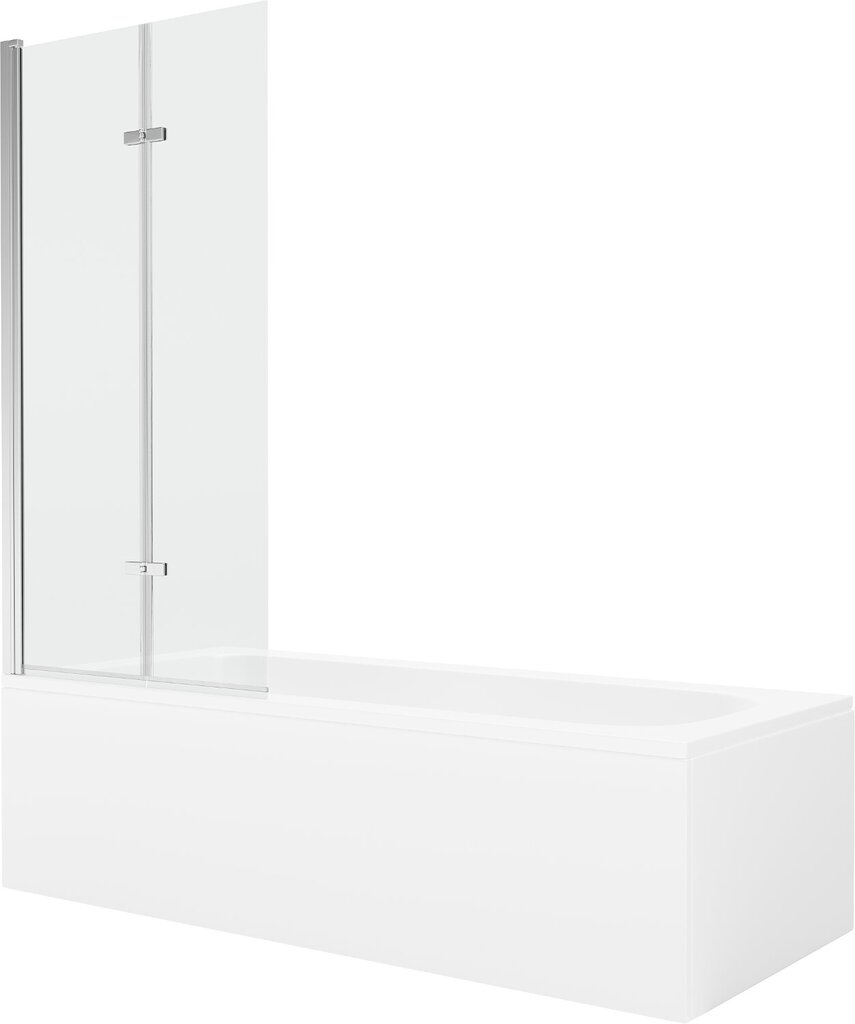 Vann Mexen Vega koos viimistluse ja klaasist seinaga, 170x70 cm + 80 cm (II), White+Chrome/Transparent цена и информация | Vannid | kaup24.ee