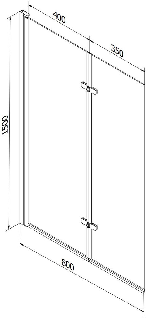 Vann Mexen Vega koos viimistluse ja klaasist seinaga, 170x70 cm + 80 cm (II), White+Chrome/Transparent цена и информация | Vannid | kaup24.ee