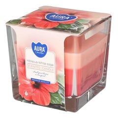 Aura lõhnav küünal Hibiscus White Sage 170 g hind ja info | Küünlad, küünlajalad | kaup24.ee