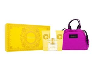 Komplekt Versace Yellow Diamond EDT naistele: Tualettvesi 90 ml + dušigeel 100 ml + kehakreem 100 ml + kosmeetikakott hind ja info | Naiste parfüümid | kaup24.ee