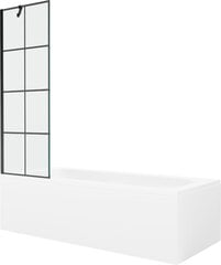 Vonia Mexen Vega su apdaila ir stiklo sienele, 180x80 cm + 60 cm, White+Black grid цена и информация | Ванны | kaup24.ee