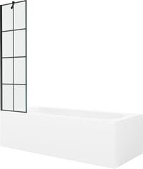 Vonia Mexen Vega su apdaila ir stiklo sienele, 180x80 cm + 50 cm, White+Black grid цена и информация | Ванны | kaup24.ee