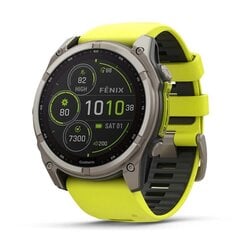 Garmin fēnix® 8 – 51мм Solar Sapphire titanium with an amp yellow/graphite silicone band цена и информация | Смарт-часы (smartwatch) | kaup24.ee