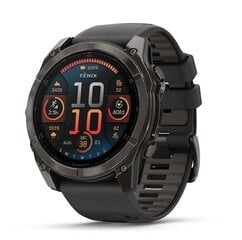 Garmin fēnix® 8 – 51мм AMOLED Sapphire Carbon grey DLC with Black/pebble grey silicone band цена и информация | Смарт-часы (smartwatch) | kaup24.ee