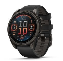 Garmin fēnix® 8 – 47mm AMOLED Sapphire Carbon grey DLC titanium with Black/pebble grey silicone band hind ja info | Nutikellad (smartwatch) | kaup24.ee