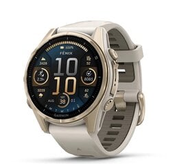 Garmin fēnix® 8 – 43мм AMOLED Sapphire Soft Gold with Fog grey/dark sandstone silicone band цена и информация | Смарт-часы (smartwatch) | kaup24.ee