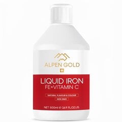 Toidulisand Alpen Gold Liquid Iron + Vitamin C, 500ml hind ja info | Vitamiinid, toidulisandid, preparaadid tervise heaoluks | kaup24.ee