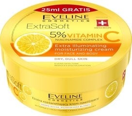 EVELINE Extra Soft 5% vitamin C mitrinošs krēms sejai & ķermenim, 200ml цена и информация | Кремы, лосьоны для тела | kaup24.ee