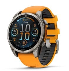 Garmin fēnix® 8 – 47mm AMOLED Sapphire Titanium with Spark orange/graphite silicone band hind ja info | Nutikellad (smartwatch) | kaup24.ee