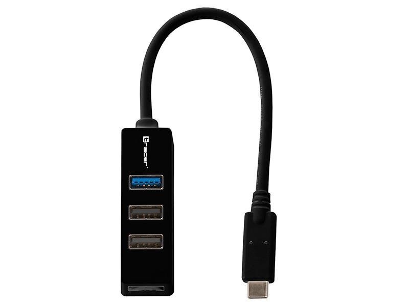 Tracer H21 45692 4 portiga USB jagaja, Must hind ja info | USB jagajad, adapterid | kaup24.ee