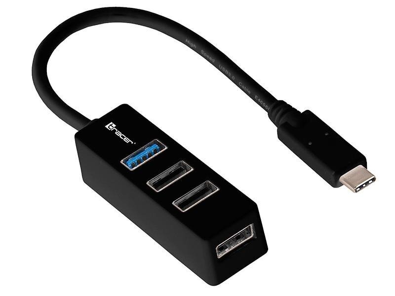 Tracer H21 45692 4 portiga USB jagaja, Must цена и информация | USB jagajad, adapterid | kaup24.ee