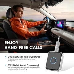 Приемник Bluetooth AUX 3,5 мм для автомобиля и аудиоколонок, перезаряжаемый цена и информация | Адаптеры и USB-hub | kaup24.ee