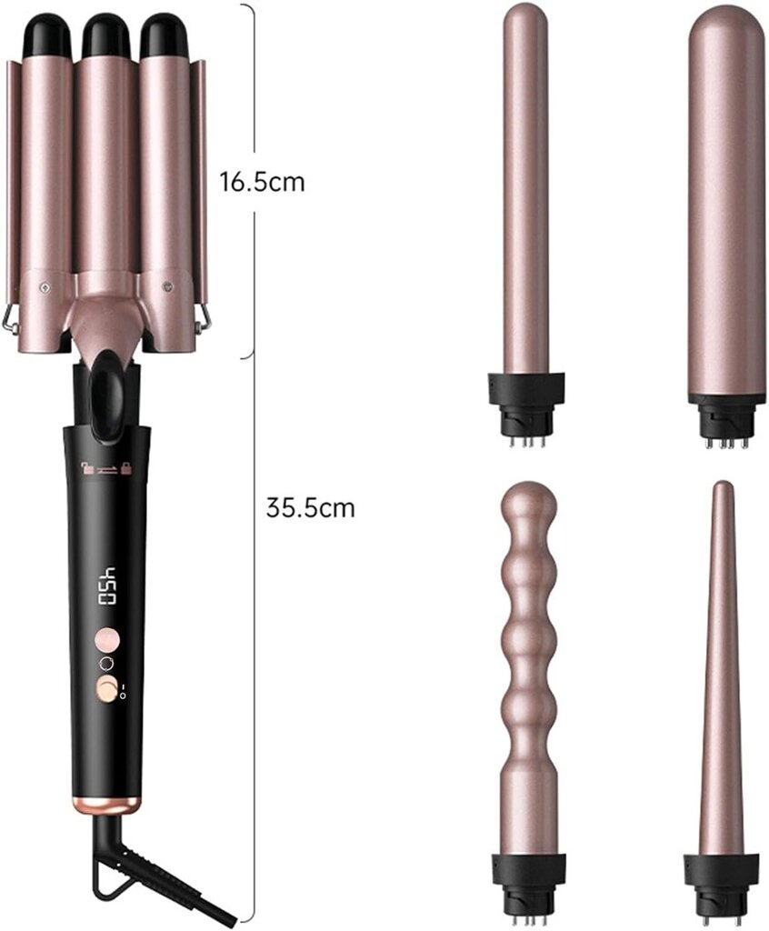 Curling Iron Wand 5 in 1 Curling Wand komplekt koos 5 vahetatava keraamilise lokitangiga, kiiresti soojenev lokirull kõikidele juuksetüüpidele цена и информация | Juuksesirgendajad ja koolutajad | kaup24.ee