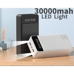 Портативное зарядное устройство - Power Bank 30000мА со светодиодным фонариком цена и информация | Зарядные устройства Power bank | kaup24.ee