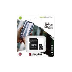 Карта памяти KINGSTON Canvas Select plus UHS-I 64 ГБ, MICRO SD XC, SDCS2/64 ГБ цена и информация | Карты памяти | kaup24.ee