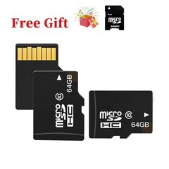 Micro SD 64GB mälukaart SD adapteriga hind ja info | Mobiiltelefonide mälukaardid | kaup24.ee