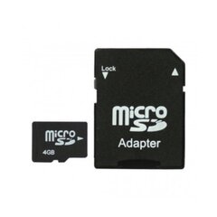 Карта памяти Micro SD 4 ГБ с адаптером SD. цена и информация | Карты памяти для телефонов | kaup24.ee