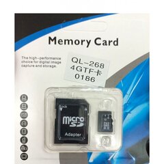 Карта памяти Micro SD 4 ГБ с адаптером SD. цена и информация | Карты памяти | kaup24.ee