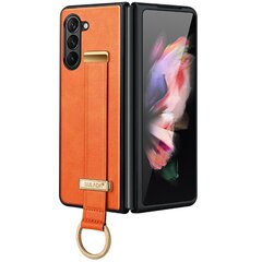 Кожаный чехол „Sulada“ Leather Kickstand - оранжевый (Galaxy Fold6) цена и информация | Чехлы для телефонов | kaup24.ee