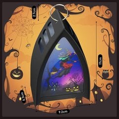 Halloweeni laternad 3tk, kõrvitsa stiilis, kolju, nõia stiilis, 9,5*6,3*15cm цена и информация | Праздничные декорации | kaup24.ee