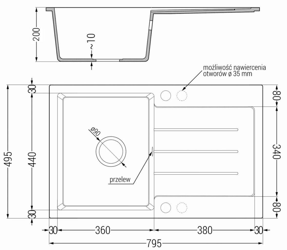 Graniidist köögivalamu Mexen Bruno segisti ja sifooniga, Black granite/Black/Chrome цена и информация | Köögivalamud | kaup24.ee