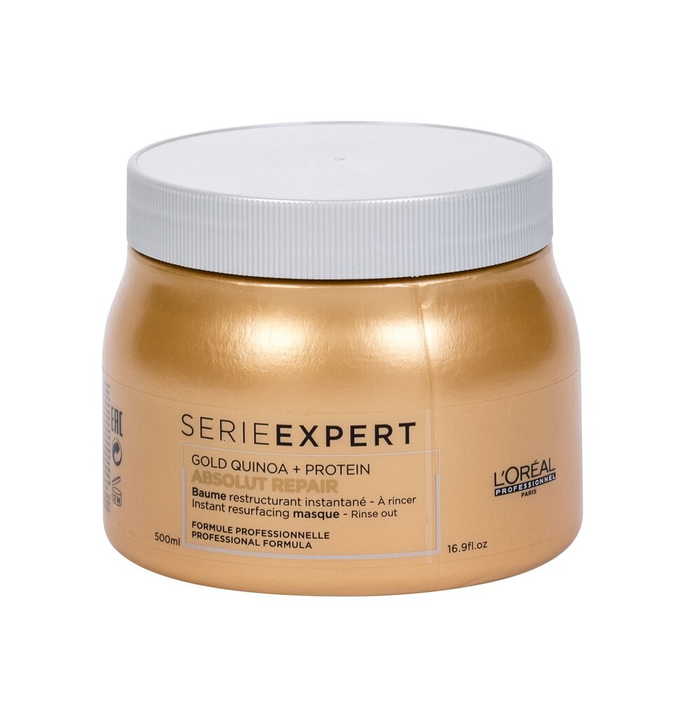 Taastav juuksemask L'Oreal Professionnel Serie Expert Absolut Repair Gold Quinoa + Protein 500 ml цена и информация | Maskid, õlid, seerumid | kaup24.ee