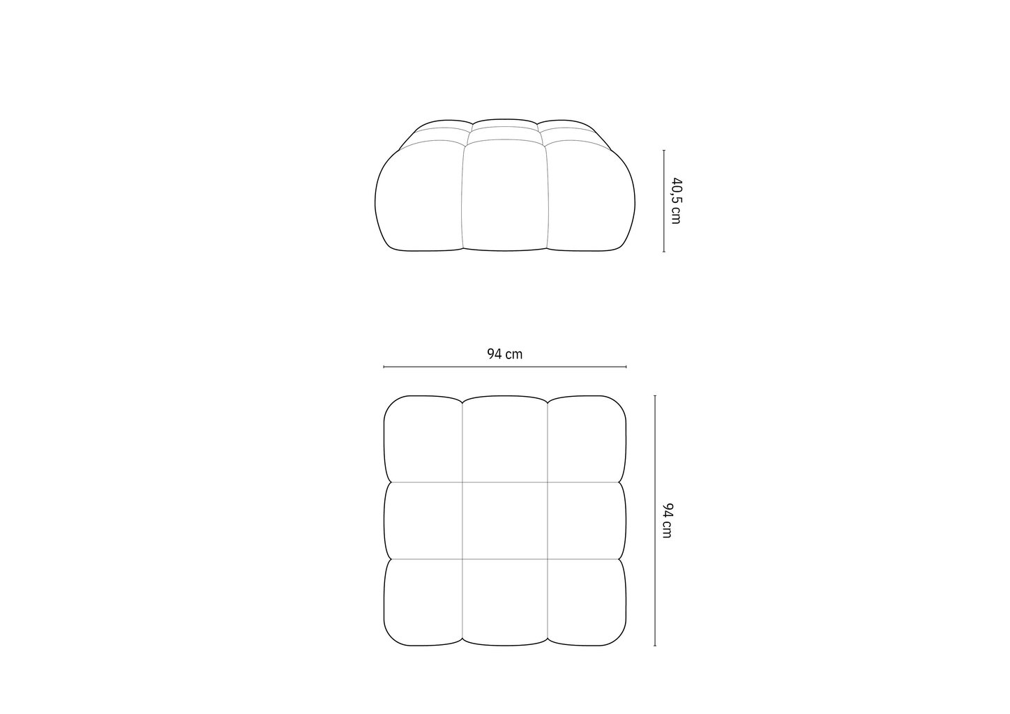 Tumba Micadoni Bellis, 94x94x40.5 cm, oranž hind ja info | Kott-toolid, tumbad, järid | kaup24.ee