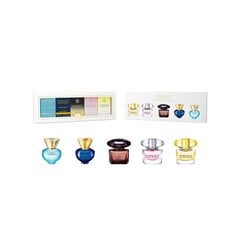 Набор Versace Mini Set Fragrances для женщин: туалетная вода Crystal Noir EDT, 5 мл + туалетная вода Dylan Turquoise EDT, 5 мл + туалетная вода Yellow Diamond EDT, 5 мл + туалетная вода Bright Crystal EDT, 5 мл + ароматизированная вода Dylan Blue ED цена и информация | Женские духи | kaup24.ee